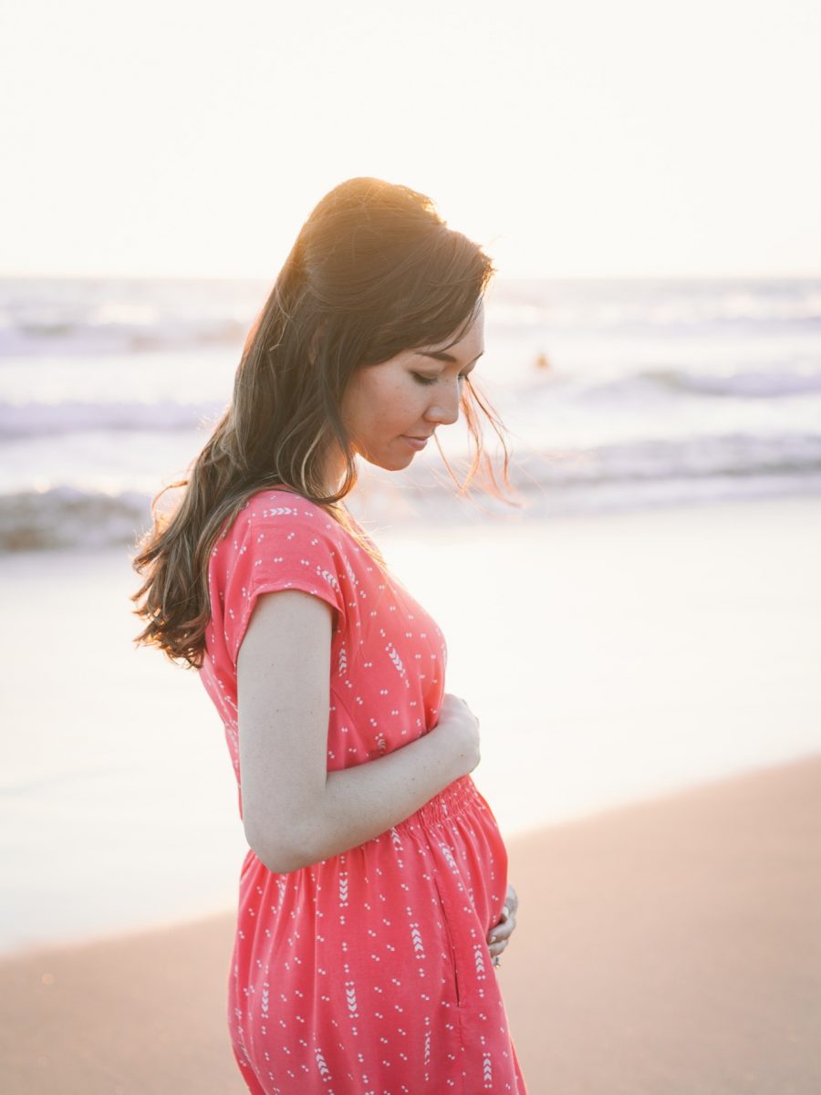 Lauren Zoucha maternity photo LA beach los angeles sunset baby bump
