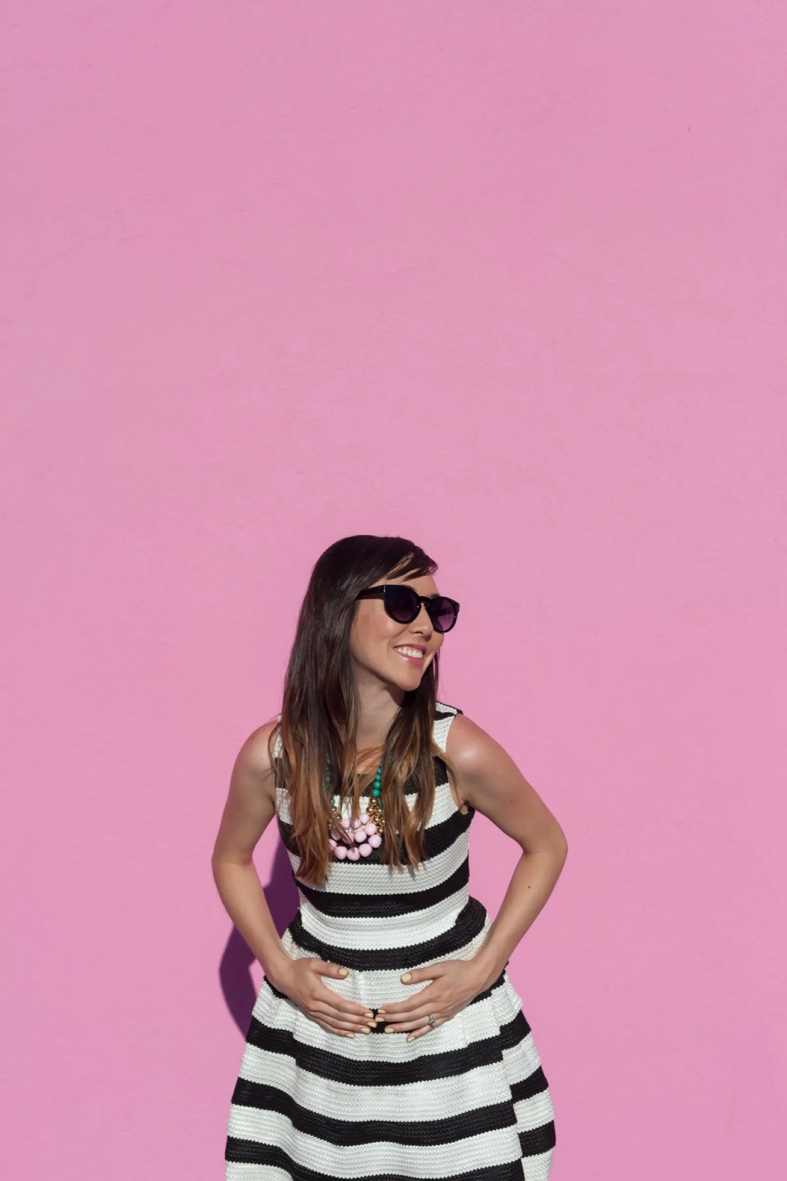 Lauren Zoucha at Paul Smith Pink Wall in LA Los Angeles. It's a girl pregnancy announcement photography