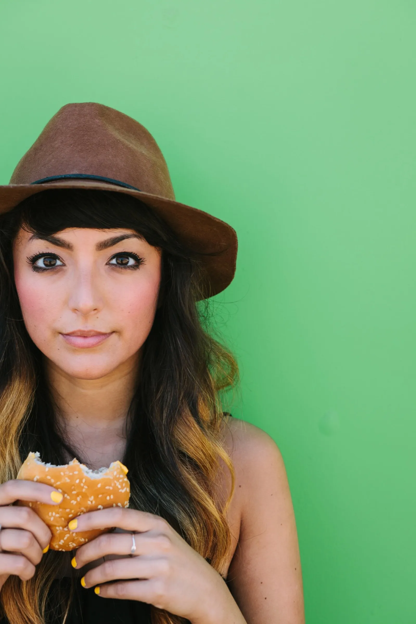 Alexandria Bennefield Perry in Los Angeles at Yellow Conference green wall burger king