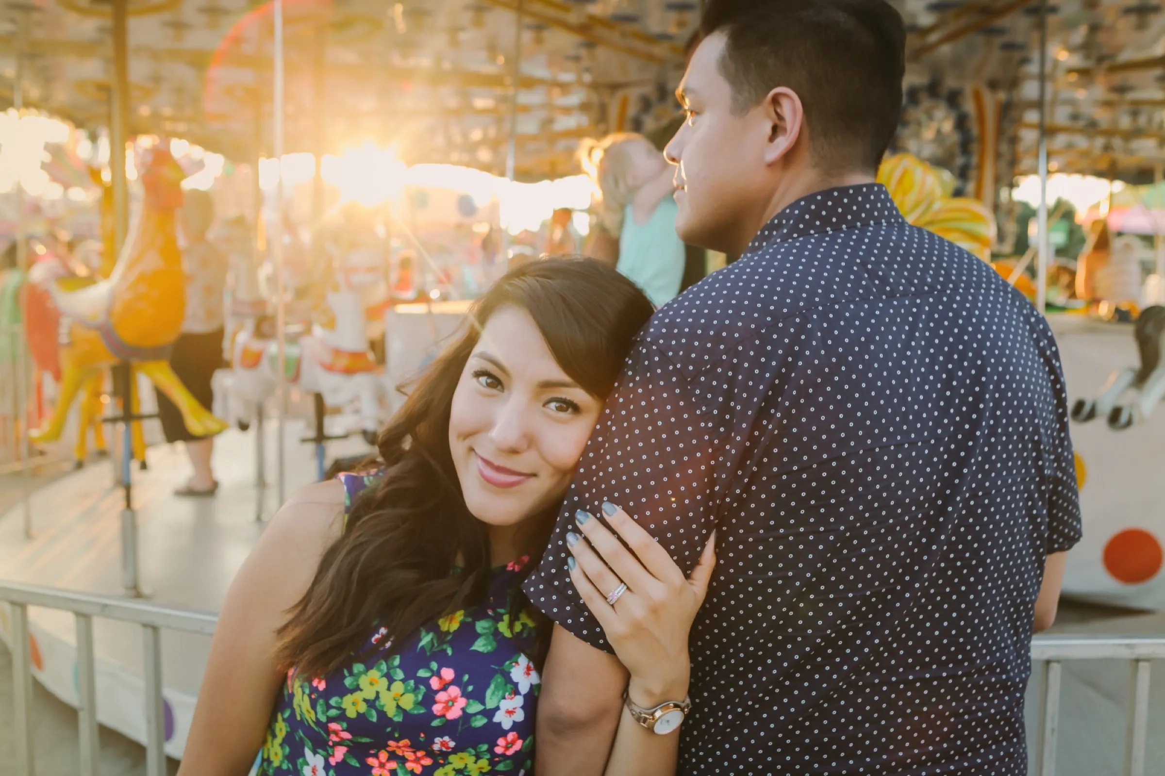 Tim and Stephanie Cruz at the Fair during golden hour/sunset